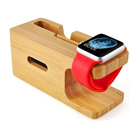 Docking Station - Stazione Di Ricarica In Vero Legno Di Bambù - Piattaforma Power Station Con Multi-interfaccia Usb Integrata Per Tutti I Telefoni Cellulari E Gli Smartwatch - Foto 2