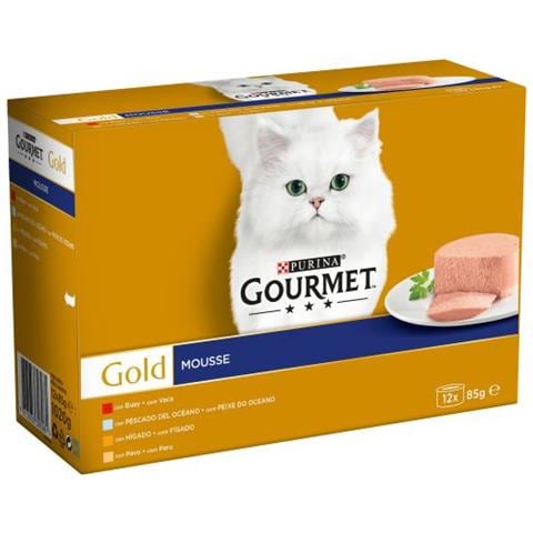 Gold Mousse Multipack: Manzo, Pesce, Fegato, Tacchino8x85 Gr - Foto 1