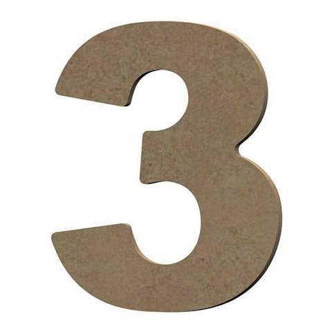 Numero 3 In Legno Mdf Per La Decorazione - 8 Cm - Foto 1
