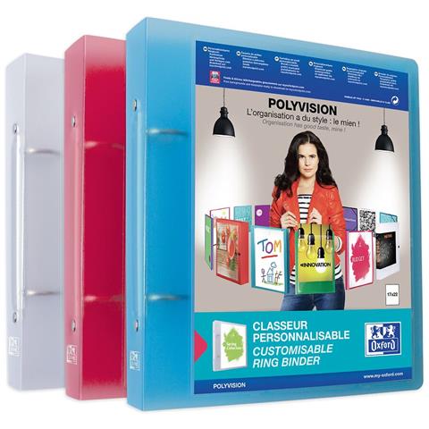 100210036 raccoglitore ad anelli Translucent, Blu, Rosso - Foto 1