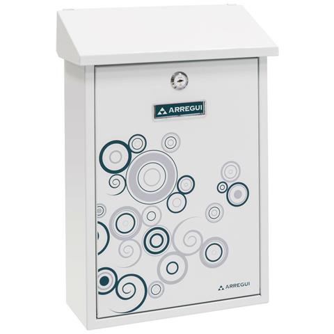 Premium E5606 Cassetta Postale Individuale In Acciaio Con Serigrafia Decorativa ""spark"", Dimensione M (din A4 E Riviste), Bianco - Foto 1