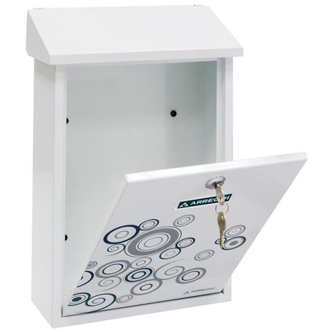 Premium E5606 Cassetta Postale Individuale In Acciaio Con Serigrafia Decorativa ""spark"", Dimensione M (din A4 E Riviste), Bianco - Foto 2