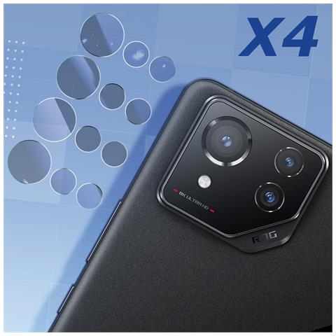 4x Pellicole Fotocamera Per Asus Rog Phone 8 E 8 Pro Vetro Ibrido 7h, Trasparente - Foto 2