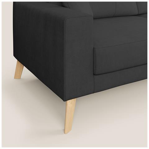 Danish Divano moderno in tessuto morbido impermeabile T02 186 cm nero - Foto 2