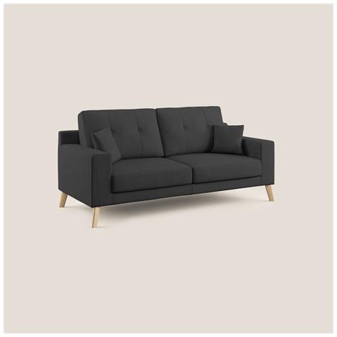 Danish Divano moderno in tessuto morbido impermeabile T02 186 cm nero - Foto 1