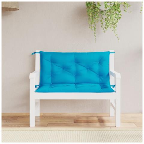 Cuscini Per Panca 2 Pz Azzurri 100x50x7cm In Tessuto Oxford - Foto 1