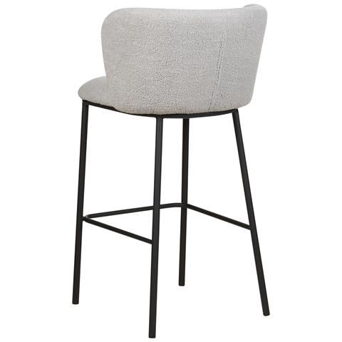 Set Di 2 Sedie Alte Mina Bouclé Grigio Chiaro - Foto 2