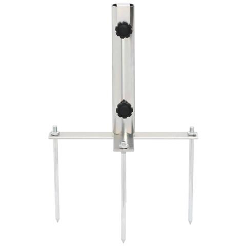 Base per Ombrellone con Picchetti per Ø32-38 Argento in Acciaio - Foto 2