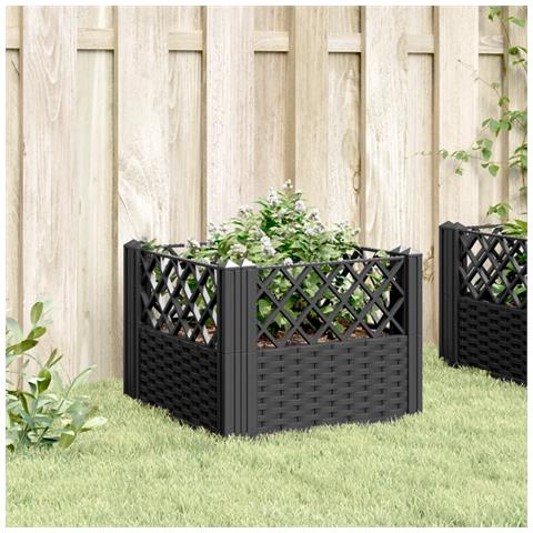 Fioriera Da Giardino Con Picchetti Nera 43,5x43,5x43,5 Cm Pp - Foto 2