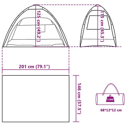 Tenda da Spiaggia 2 Persone Verde Rilascio Rapido Impermeabile - Foto 10