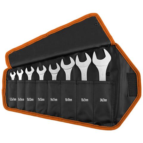 Chiavi A Forchetta Bilaterali, Ultrasottili, 5,5 X 27 Mm, Set Da 8, Custodia In Tessuto - Foto 1