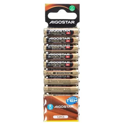 12 X Batterie Aaa Mini Stilo Carbonio R03 1.5v Non Ricaricabili [blister Da 12] - Foto 1