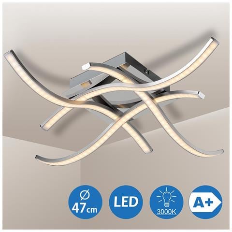 Lampadario Plafoniera 15W Luce Bianco Caldo 3000K 1200lm Design Moderno Metallo - Foto 3