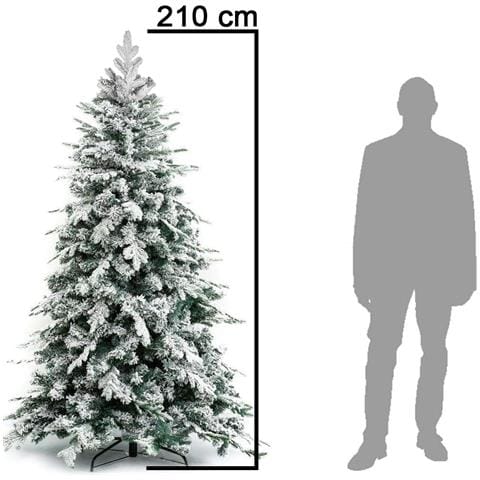 Albero Di Natale Innevato Artide 210 Cm Folto Foltissimo Realistico 948 Punte - Foto 4