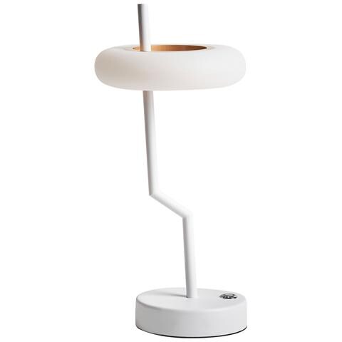 Lampada Da Tavolo Senza Fili A Led Alviela Con Dimmer Metallo Bianco - Foto 5