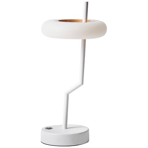 Lampada Da Tavolo Senza Fili A Led Alviela Con Dimmer Metallo Bianco - Foto 1