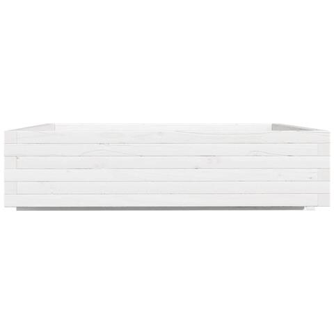 Fioriera da Giardino Bianca 100x100x26,5cm Legno Massello Pino - Foto 10