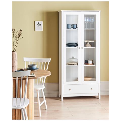 Vetrina In Vetro Nornalup 80 Cm Bianco - Foto 1