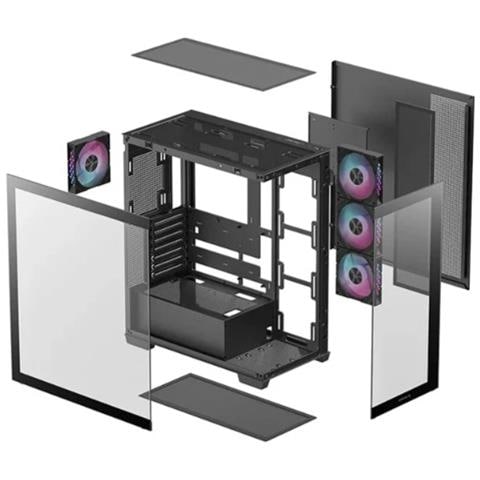 Case CG580 4F Midi ATX, ITX, micro ATX 3 Porte USB 3.2 Colore Nero (Finestrato) - Foto 6