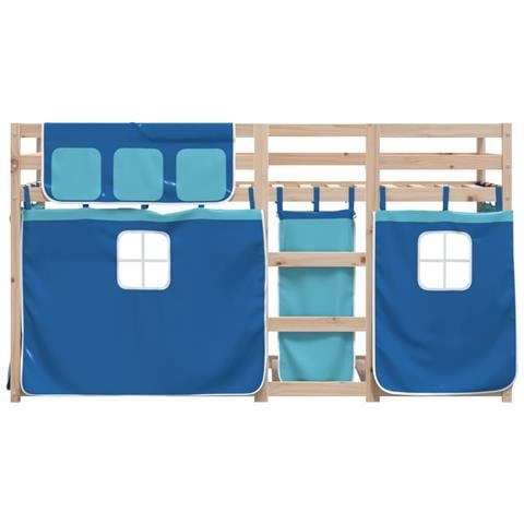 Letto a Castello senza Materasso Blu 80x200 cm Massello Pino - Foto 2