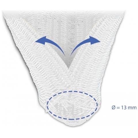 Manicotto intrecciato con chiusura automatica 5 m x 13 mm bianco - Foto 2