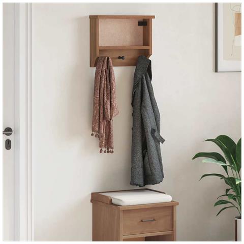 Appendiabiti Da Parete Sandnes 45x12x35 Cm In Legno Di Pino - Foto 3