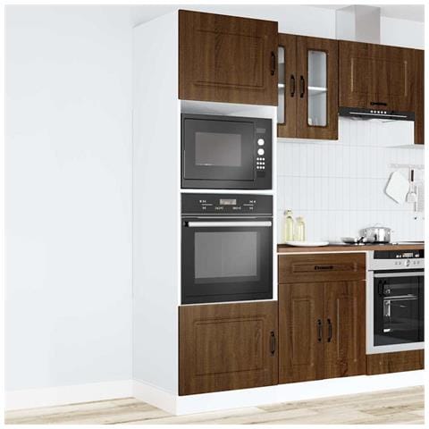 Armadi Forno 2 Pz Lucca Rovere Marrone In Legno Multistrato - Foto 1