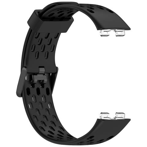 Cinturino Di Ricambio Per Huawei Band 10/9/8 - Design Traspirante Con Fori Black - Foto 2