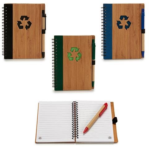 Pack 4 Quaderni In Bamboo Riciclato E Penna 16x12cm S4 - Foto 3