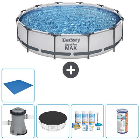Piscina Fuori Terra - In Giro - 366x76 Cm - Grigio - Include Accessori Coordinati Cb11 - Foto 1