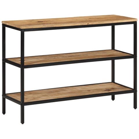 Tavolo Consolle 100x35x70 Cm In Legno Massello Di Mango Grezzo - Foto 2