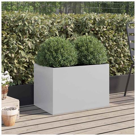 Fioriera Argento 62x40x39 Cm In Acciaio Zincato - Foto 2