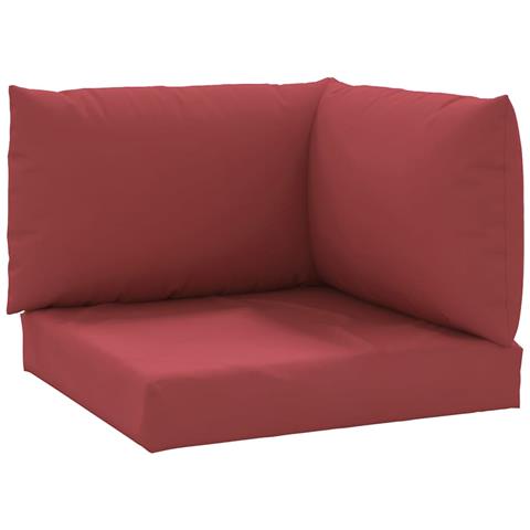 Cuscini Per Pallet 3 Pz Rosso Vino In Tessuto Oxford - Foto 1