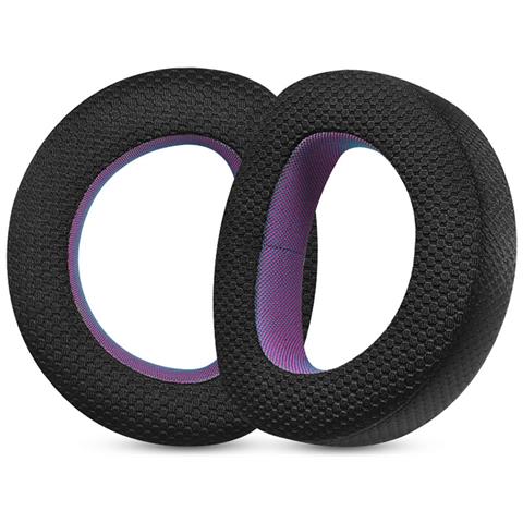 Cuscinetti Auricolari Di Ricambio Per Hd800 - Tessuto Intrecciato Nero E Viola - Foto 3