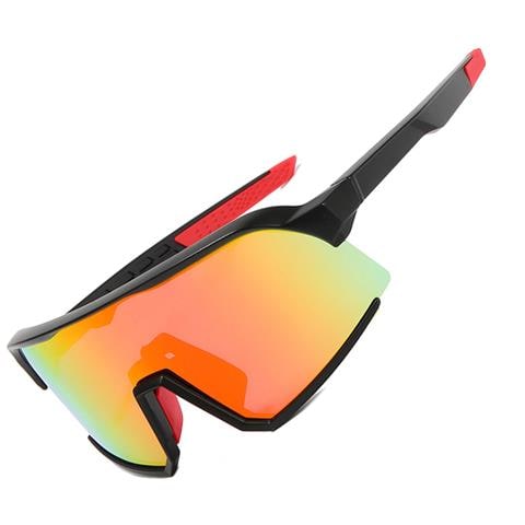 Eleganti Occhiali Da Sole Con Montatura Nera E Lenti Rosse Per Attività All'aperto Multicolor1 - Foto 1
