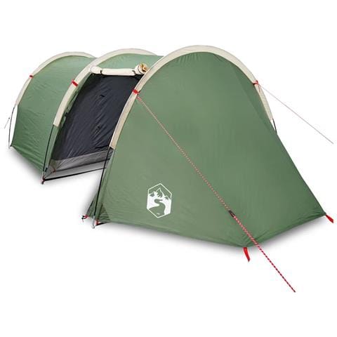 Tenda da Campeggio a Tunnel per 4 Persone Verde Impermeabile - Foto 1