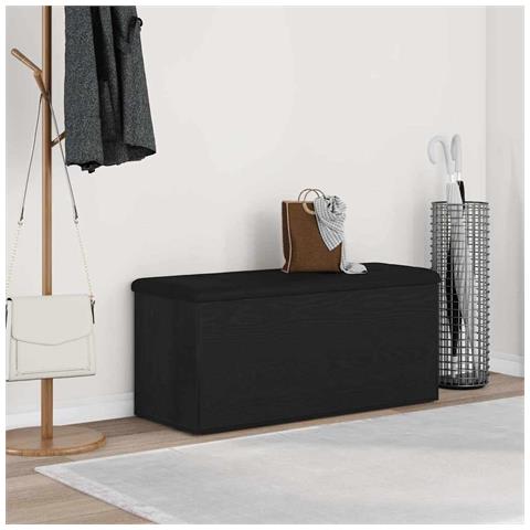 panchina da giardino Nero Rovere 100x40x45 cm Legno ingegnerizzato - Foto 2