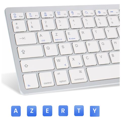 Tastiera Bluetooth Azerty Con 7 Scorciatoie Multimediali, 30 Giorni - Foto 2