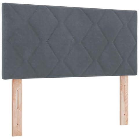 Testiera LED Geometrico con testiera Grigio scuro 90 cm Velluto - Foto 1