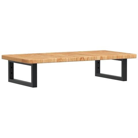 Ripiano a Parete per Lavabo in Acciaio e Massello di Rovere - Foto 1