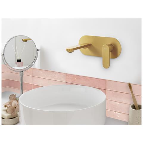 Rubinetto Miscelatore Da Parete Per Lavabo Chapala Ottone Oro - Foto 1