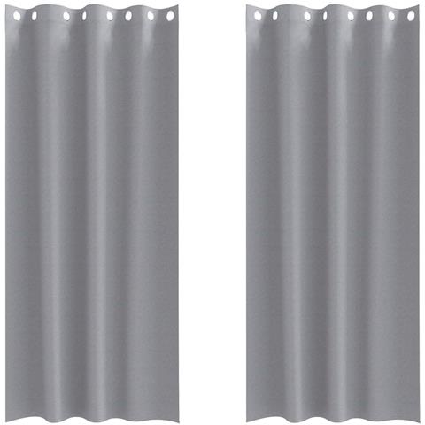 Tende con tende 2 pcs Grigio chiaro Poliestere - Foto 1