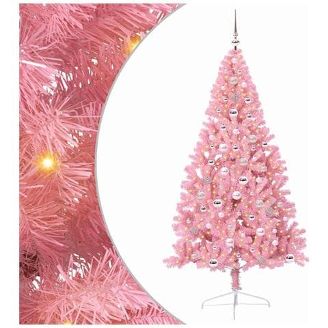 Albero di Natale artificiale con luci integrate Rosa 240 cm PVC - Foto 1