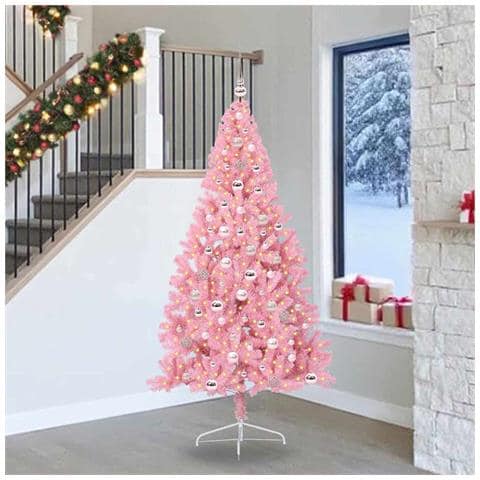 Albero di Natale artificiale con luci integrate Rosa 240 cm PVC - Foto 2