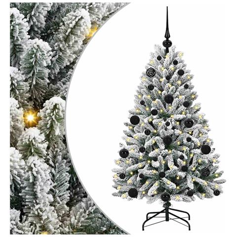 Albero di Natale artificiale con 150 LED Verde e Bianco 120 cm - Foto 1