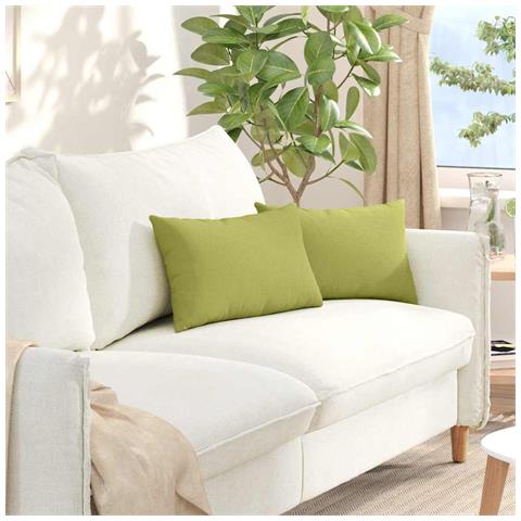 Cuscini da Divano 2 pcs Verde chiaro 50 x 30 cm Tessuto - Foto 2