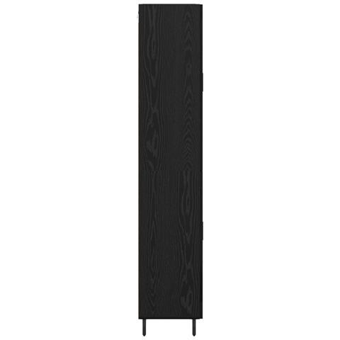 Credenza 2 pcs Rovere Nero Legno Stratificato e Vetro - Foto 9