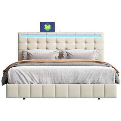 Letto Con Effetto Fluttuante E Luci Led Telecomandate - Foto 1