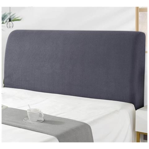 Copri Testiera Avvolgente Grigio Metallo 150cm (adatto Per Testiere Da 150-170cm) - Protezione Imbottita Morbida - Foto 1