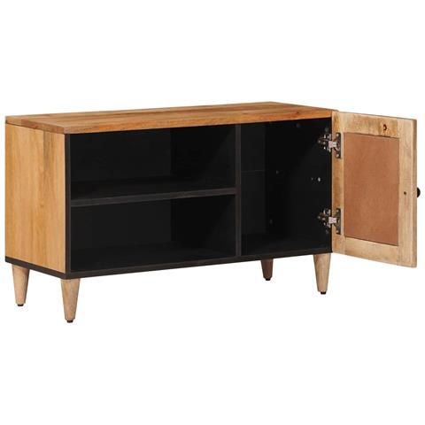 Mobile TV Naturale 80 x 33 x 46 cm Legno di mango massello - Foto 2